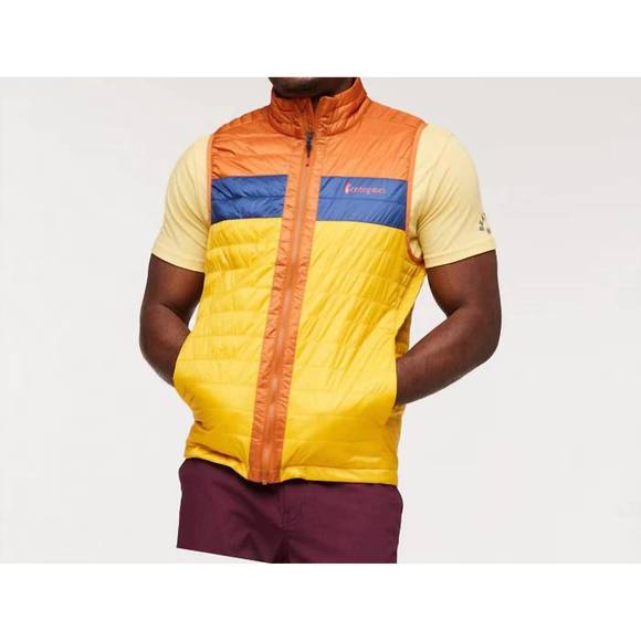 NEW COTOPAXI men's capa insulated vest in mezcal/sunset